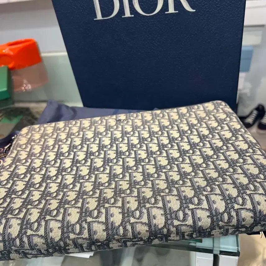 [BUNJANG] Dior Oblique Jacquard A4 iPad Clutch Bag / 디올 오블리크 자카드 A4 아이패드 클러치백 풀구성품