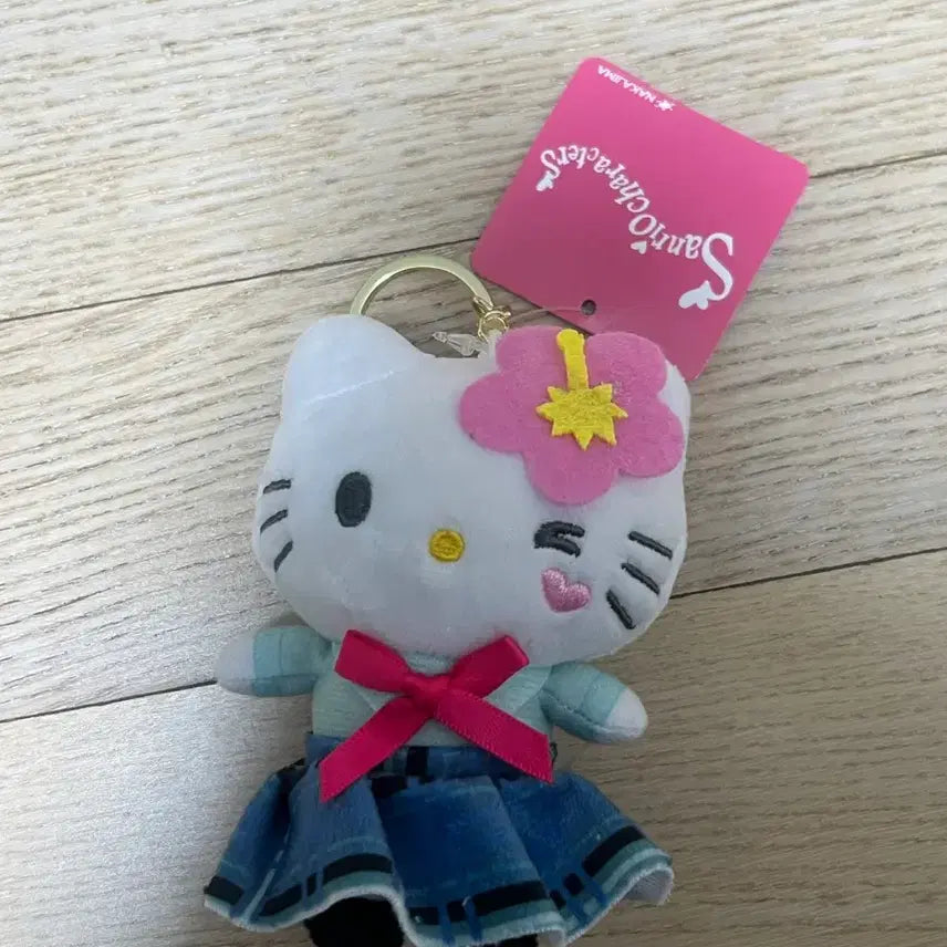 [BUNJANG] Sanrio Hello Kitty Flower Dress Keyring Plush / 산리오 헬로키티 인형 키링 플라워 원피스