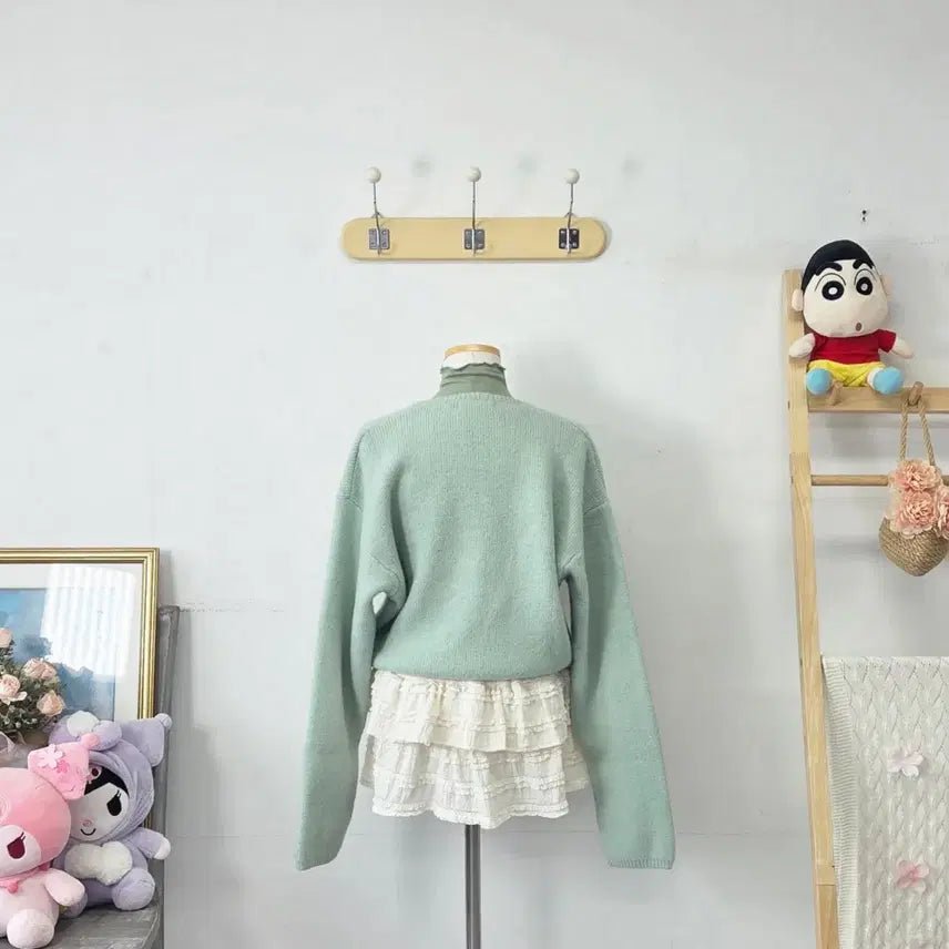 [SOLD OUT] 빈티지 만원샵 UNUSUALLY 민트 니트