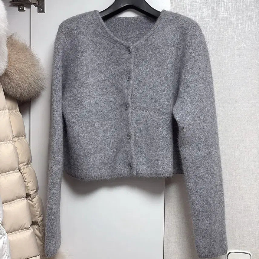 [BUNJANG] Angora Cardigan &amp; Flare Long Skirt Set / 럭셜 앙고라 가디건&amp; 플레어 롱스커트