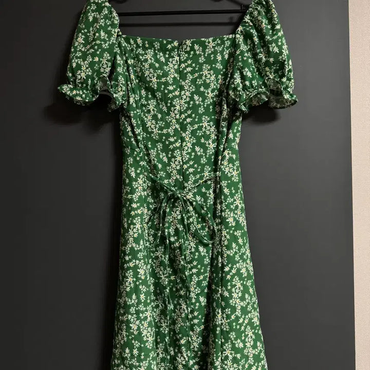 [BUNJANG] Floral Print Mini Dress / 초록 꽃무늬 미니 원피스 44-55