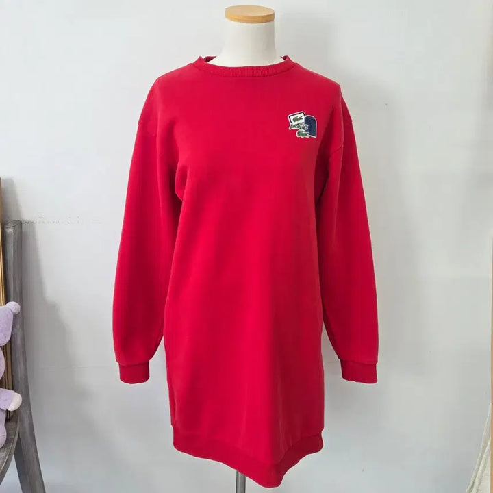 [BUNJANG] Lacoste Red Sweatshirt Dress / 빈티지 만원샵 라코스테 레드 맨투맨 원피스