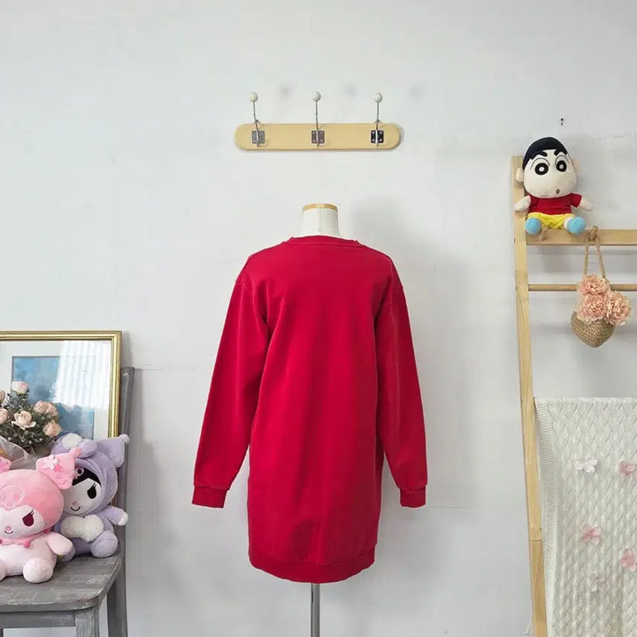 [BUNJANG] Lacoste Red Sweatshirt Dress / 빈티지 만원샵 라코스테 레드 맨투맨 원피스
