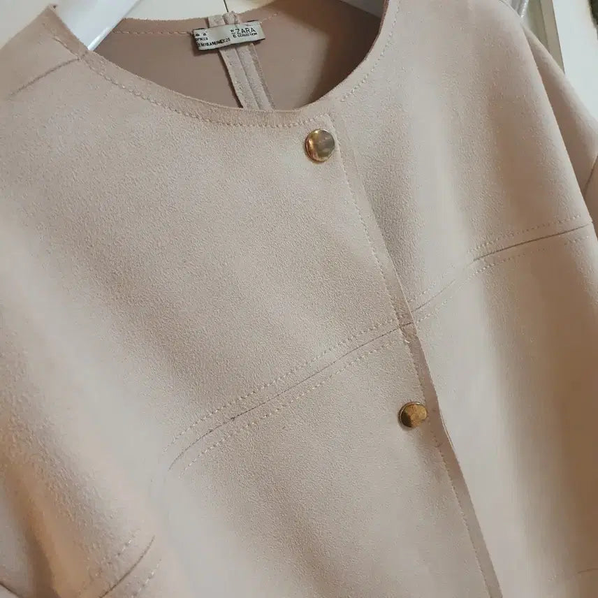 [BUNJANG] ZARA Suede Trench Coat Beige Jacket / 자라 스웨이드 자켓 트렌치코트/555-66