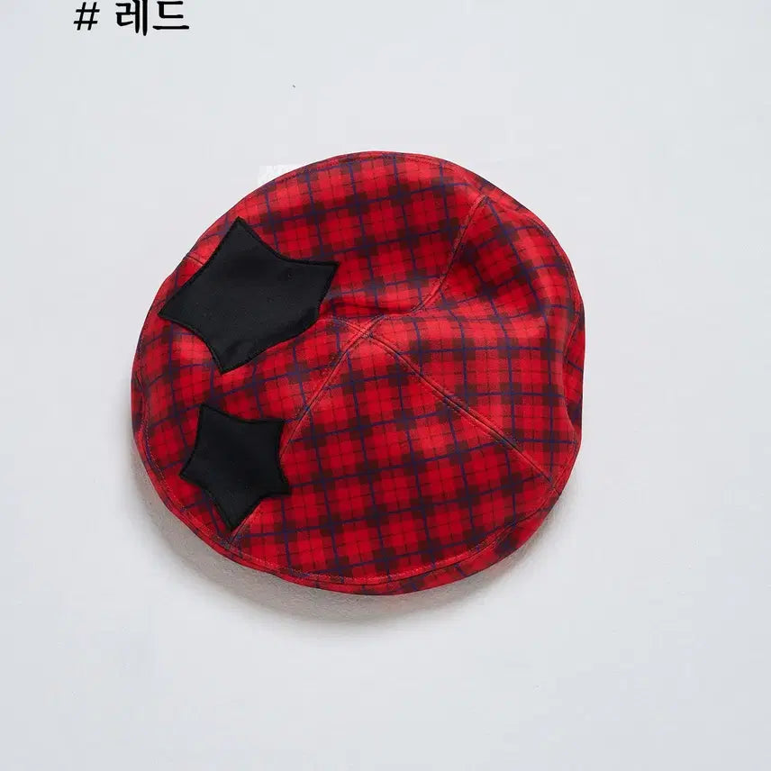 [BUNJANG] Hauls Checkered Beret / hauls 하울스 체크 별 베레모