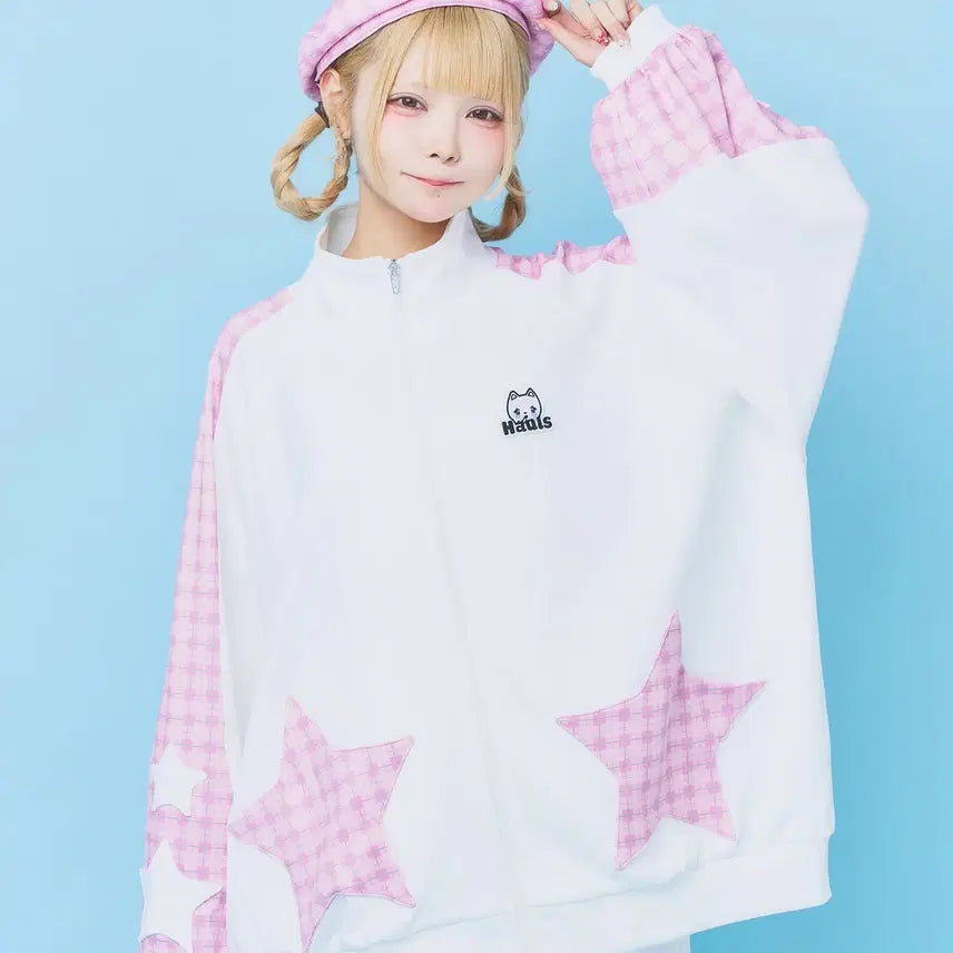 [BUNJANG] Hauls Checkered Beret / hauls 하울스 체크 별 베레모
