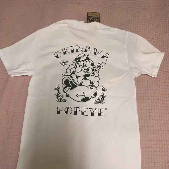 [BUNJANG] SWU Popeye White Short Sleeve T-Shirt / SWU Popeye 흰색 반팔 티셔츠 S 새상품