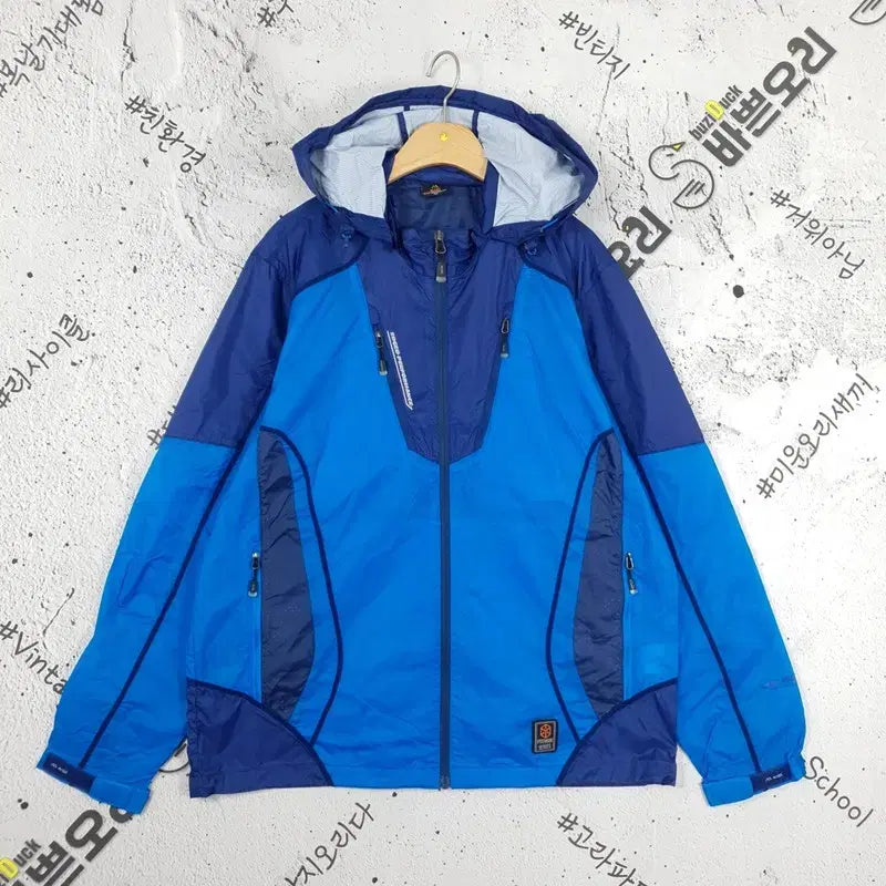 [BUNJANG] MARK Ultralight Windbreaker Hooded Jacket - Blue / 마크 MARK 초경량 바람막이 후드 자켓 블루 3800135