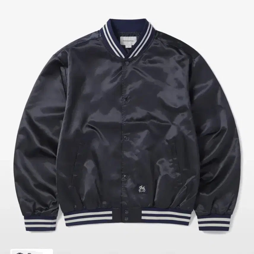 [BUNJANG] thisisneverthat Satin Navy Varsity Stadium Jacket / M) 디스이즈네버댓 새틴 자켓 네이비 바시티 스타디움
