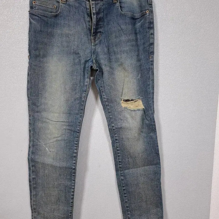 [BUNJANG] System Homme Distressed Stretch Straight Jeans 32 / 시스템옴므 데미지 스판 일자청바지 32