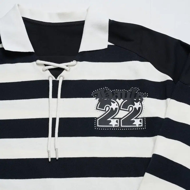 [BUNJANG] Hauls Stripe Oversized Raglan T-Shirt / hauls 하울스 스트라이프 오버사이즈 래글런 티셔츠