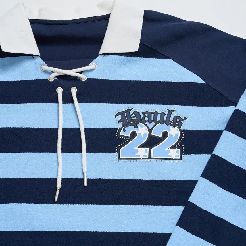 [BUNJANG] Hauls Stripe Oversized Raglan T-Shirt / hauls 하울스 스트라이프 오버사이즈 래글런 티셔츠