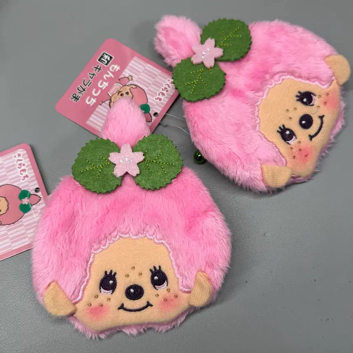 [BUNJANG] Monchhichi Sakura Pink Cherry Blossom Coin Purse / 몬치치짱 벚꽃 사쿠라 핑크 가마구치 동전지갑