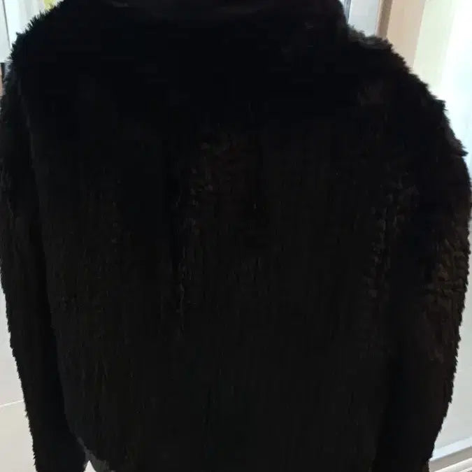 [BUNJANG] Liga Rabbit Fur &amp; Leather Half-Chest Jacket / 리가 토끼털 +가죽 반가슴 56 길이60