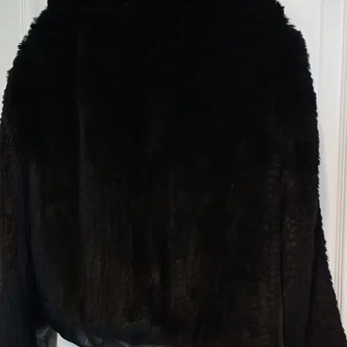 [BUNJANG] Liga Rabbit Fur &amp; Leather Half-Chest Jacket / 리가 토끼털 +가죽 반가슴 56 길이60