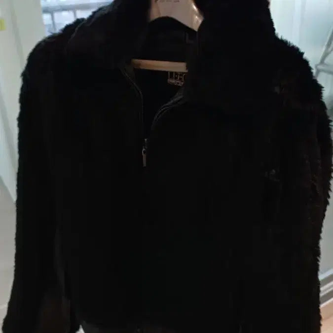 [BUNJANG] Liga Rabbit Fur &amp; Leather Half-Chest Jacket / 리가 토끼털 +가죽 반가슴 56 길이60
