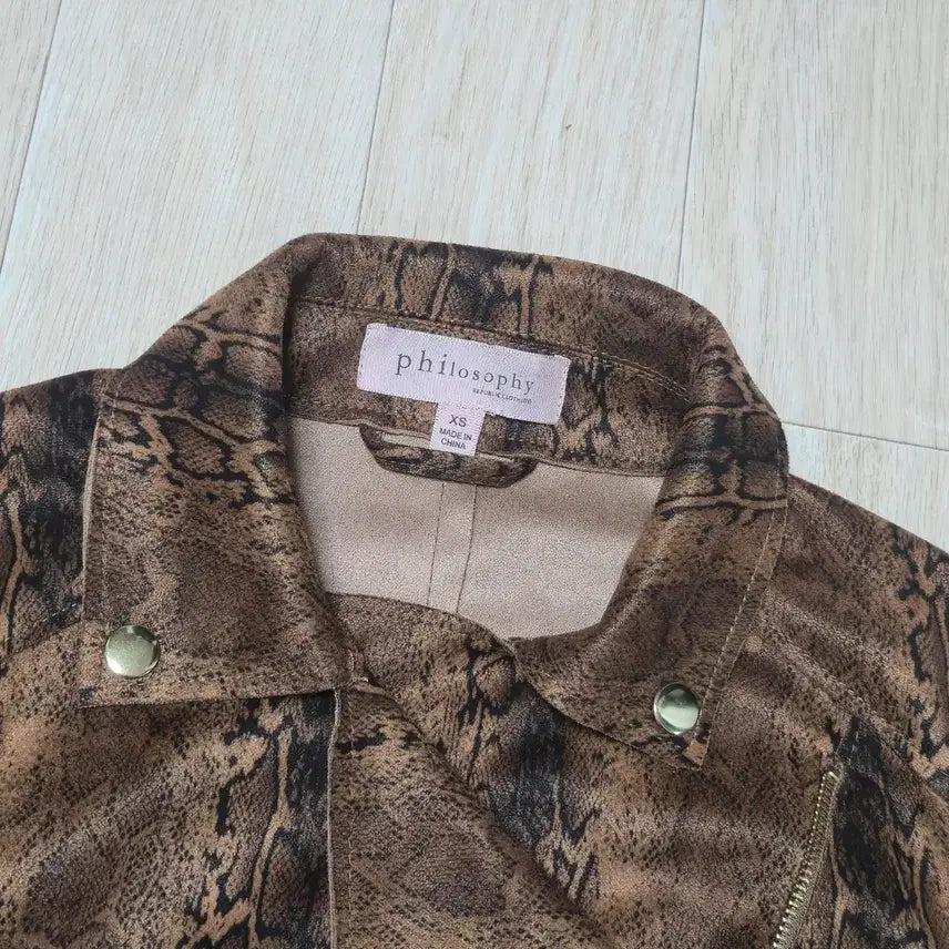 [BUNJANG] Philosophy Faux Leather Python Jacket / XS) Philosophy Faux Leather 파이톤 자켓