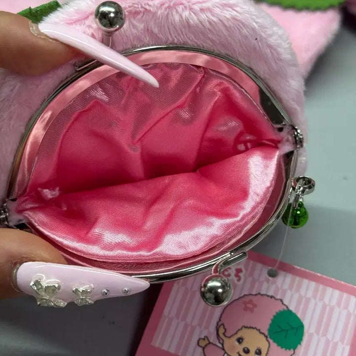 [BUNJANG] Monchhichi Sakura Pink Coin Purse / 몬치치 벚꽃 사쿠라 핑크 가마구치 동전지갑