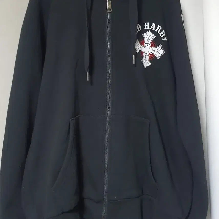 [BUNJANG] Ed Hardy Fleece Lined Hoodie / ED HARDY 기모 후드집업
