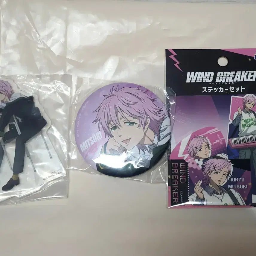 [BUNJANG] Wind Breaker Kiryu Acrylic Stand, Can Badge, Sticker Bundle / 윈드브레이커 윈브레 굿즈(키류)