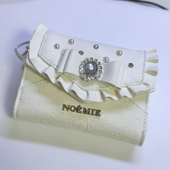 [BUNJANG] Noemi White Ribbon Wallet / 노에미 화이트 리본 반지갑