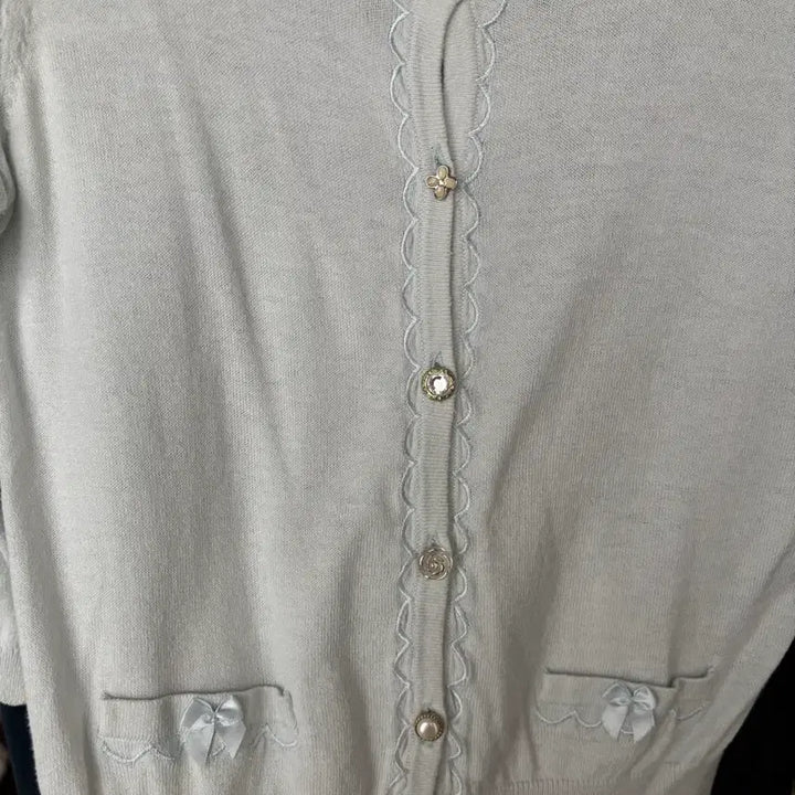 [BUNJANG] Sky Blue Ribbon Cardigan / 하늘색 리본 가디건
