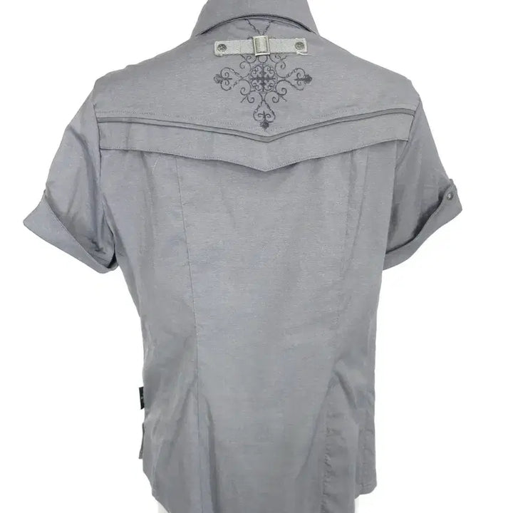 [BUNJANG] Ozz Croce Gray Short Sleeve Shirt / Ozz on croce 오즈온 반소매 그레이 반팔 셔츠 카라넥 빈티지