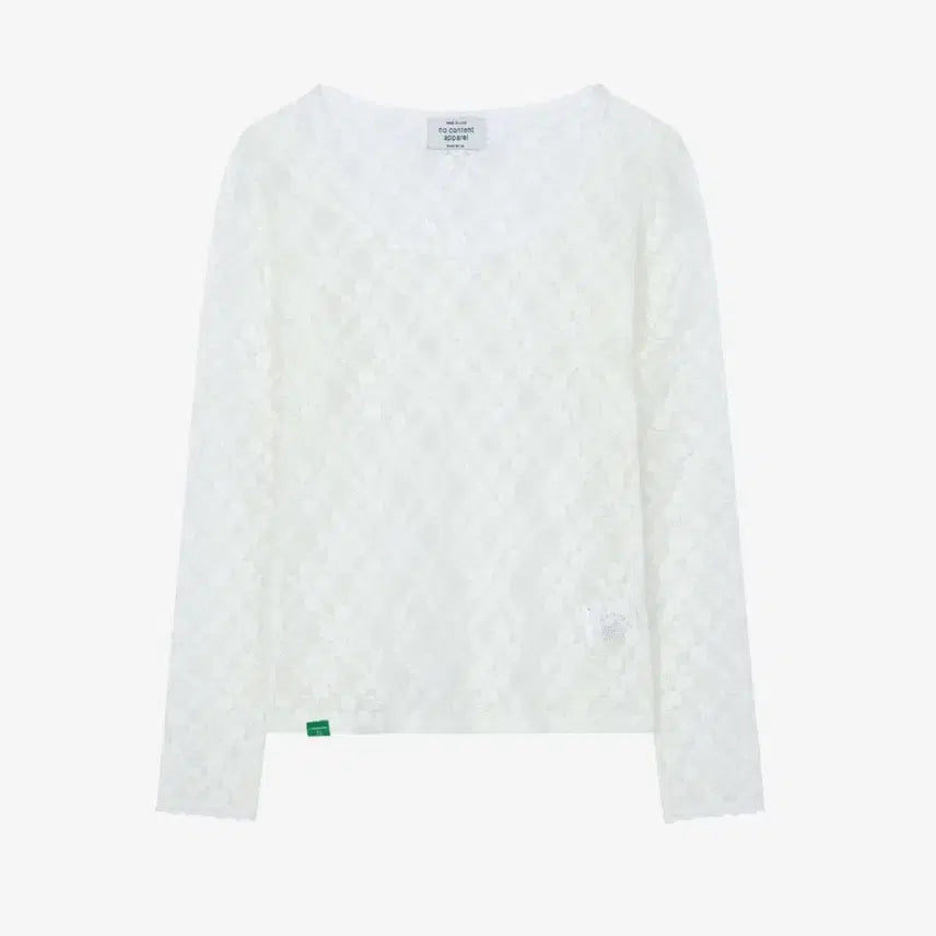 [SOLD OUT] 노컨텐츠 레이스 메시 티 화이트