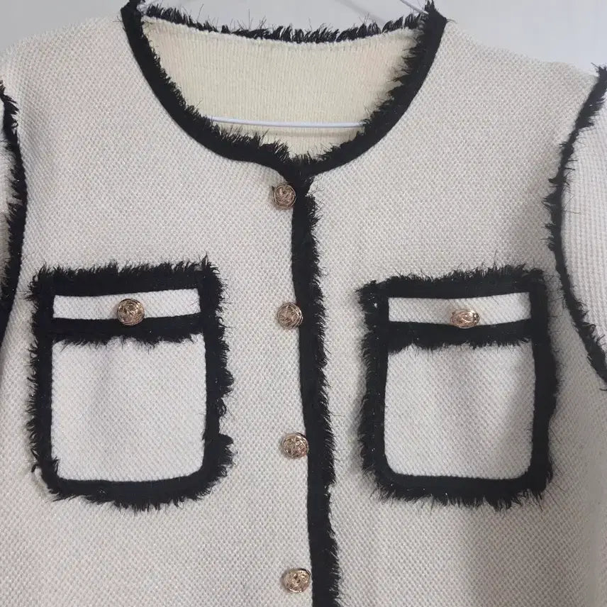 [SOLD OUT] 배색 트위드 가디건 니트 자켓