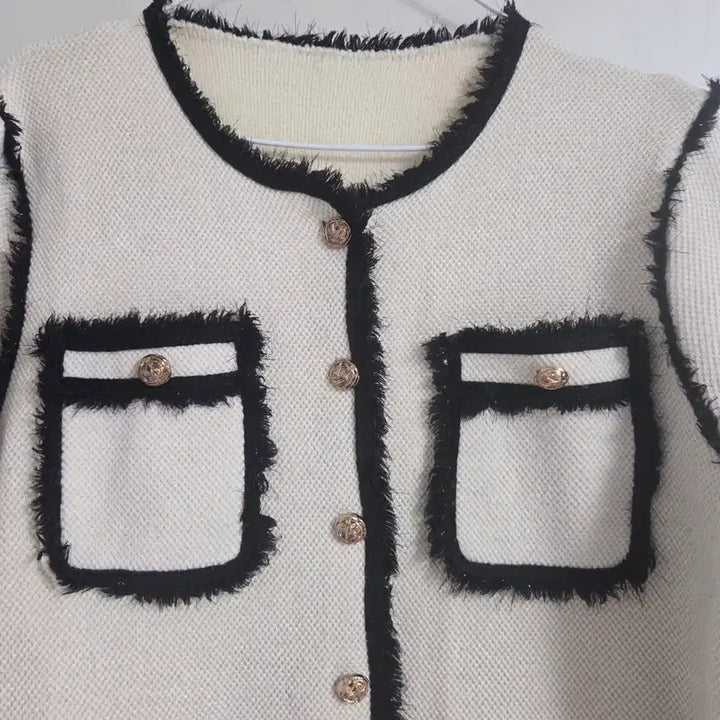 [SOLD OUT] 배색 트위드 가디건 니트 자켓
