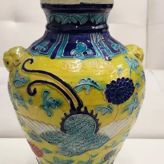 [BUNJANG] Two-color Yangyiho Phoenix Motif Vase / 투채 양이호화병