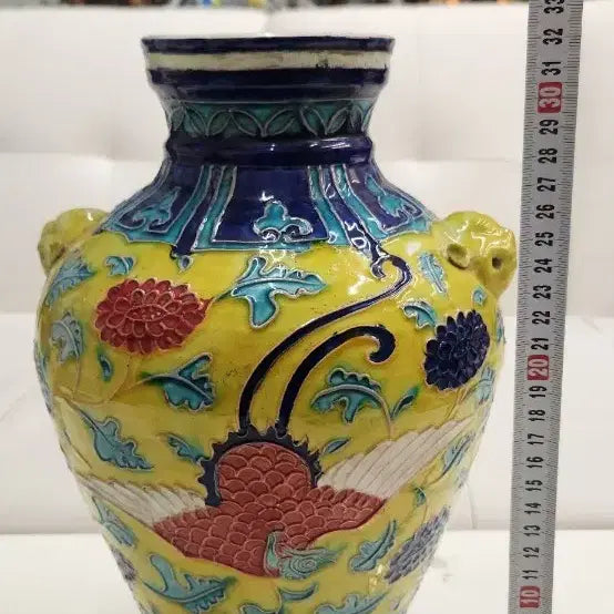 [BUNJANG] Two-color Yangyiho Phoenix Motif Vase / 투채 양이호화병