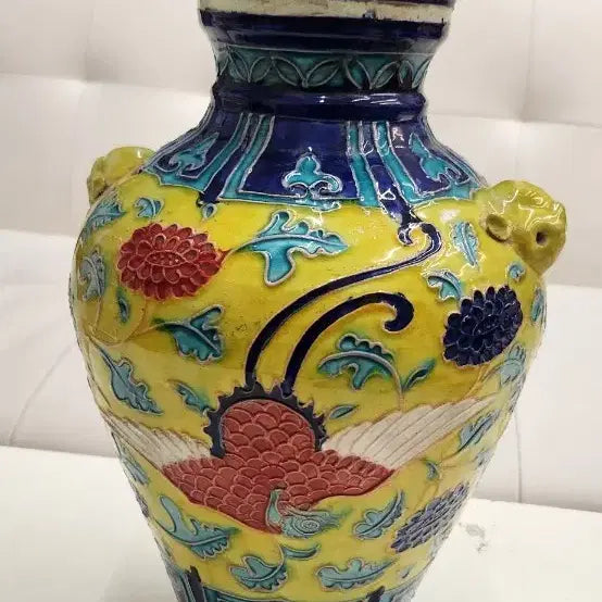 [BUNJANG] Two-color Yangyiho Phoenix Motif Vase / 투채 양이호화병