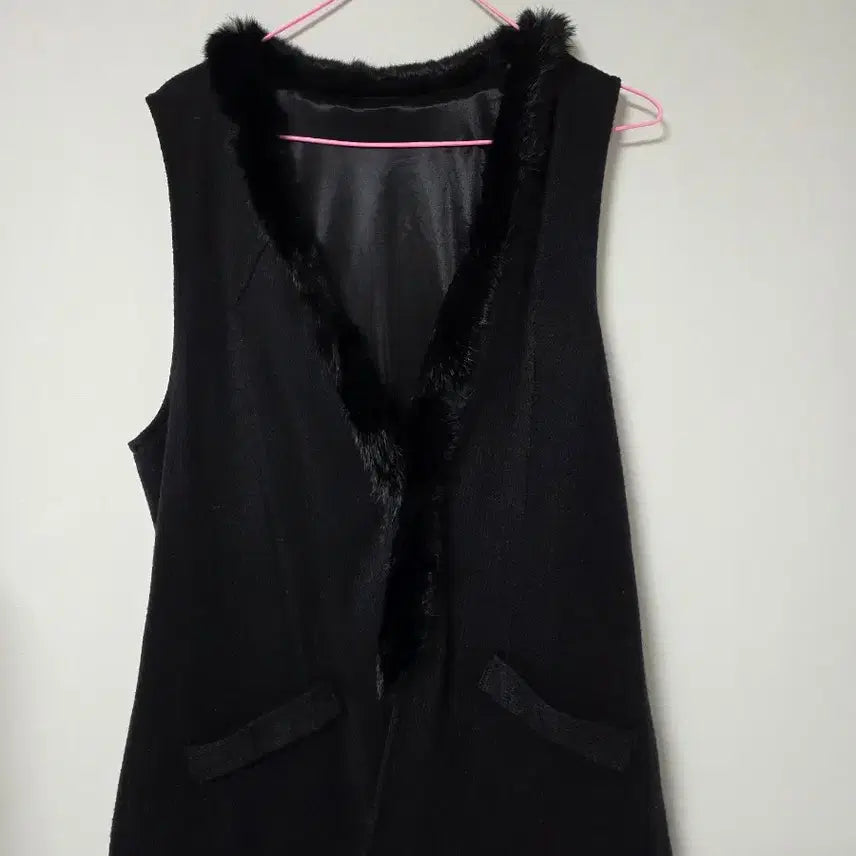 [BUNJANG] Missy Black Fur Vest 2XL / 77~88 Missy 짱 블랙 퍼 베스트 2XL