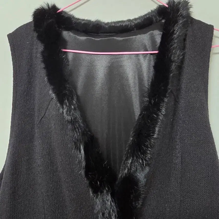 [BUNJANG] Missy Black Fur Vest 2XL / 77~88 Missy 짱 블랙 퍼 베스트 2XL