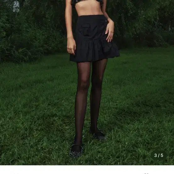 [BUNJANG] Kijun Nylon Shirred Mini Skirt / Kijun 기준 나일론 셔링 미니 스커트