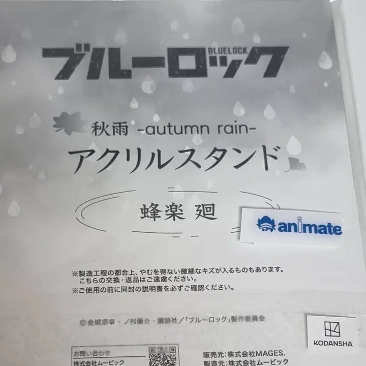 [BUNJANG] Blue Lock Bachira Meguru Autumn Rain Acrylic Stand / 블루록 바치라 메구루 가을비 아크릴 스탠드