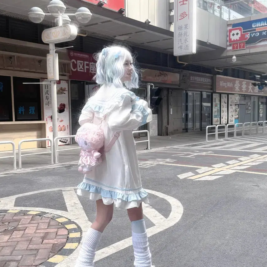 [BUNJANG] Mizuiro Sailor One-Piece Dress / 서브컬쳐 미즈이로 세일러 원피스