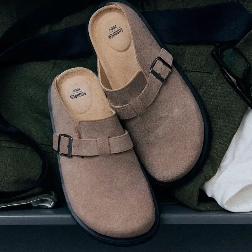 [BUNJANG] Z9DY SHOOPEN Suede Buckle Clogs / [Z9DY X SHOOPEN]오버솔 카우 스웨이드 버클클로그 290