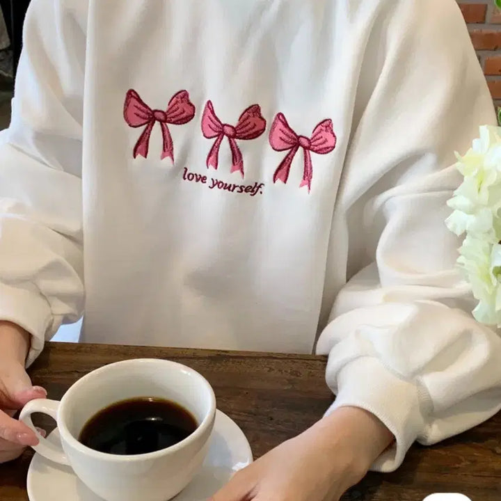 [BUNJANG] Vicinni Ribbon Detail Sweatshirt / 바이씨니 리본 맨투맨