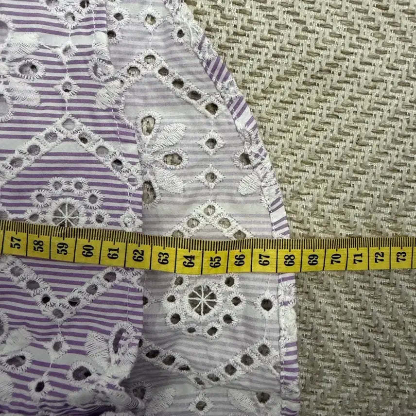 [BUNJANG] Maje Purple Striped Punching Blouse / 정품) maje 마쥬 퍼플 스트라이프 펀칭 블라우스 1