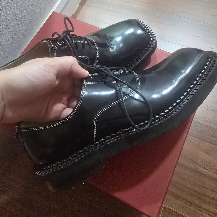 [BUNJANG] Lost Garden Square Toe Derby Shoes / 로스트가든 스퀘어토 더비 슈즈 팝니다. 255, (실크기 260)