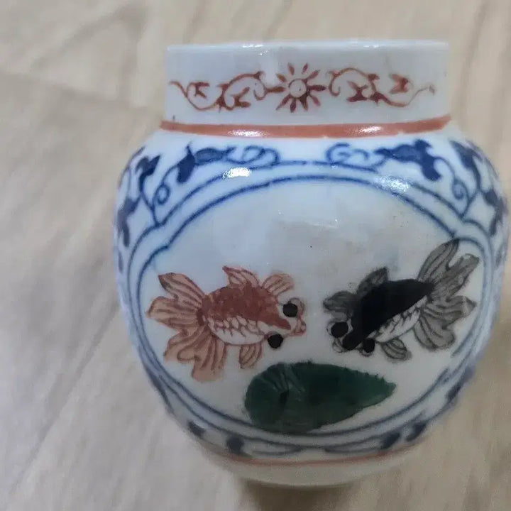 [BUNJANG] Vintage Goldfish Porcelain Vase / 중국도자기 박태 빈티지 금붕어 도자기 화병