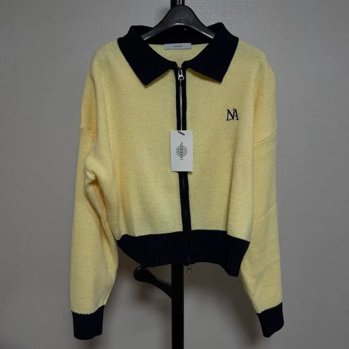 [BUNJANG] NOIAGO Yellow Zip-up Knit Sweater / NOIAGO 노이아고 옐로우 집업 니트 새상품