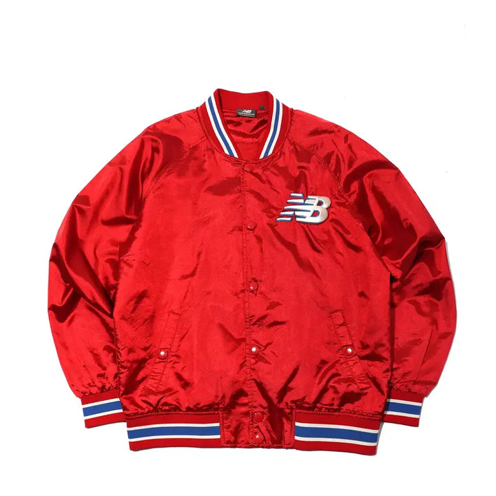 [BUNJANG] New Balance Satin Varsity Jacket (Size L) / NEWBALANCE 샤틴 바시티 점퍼 size L
