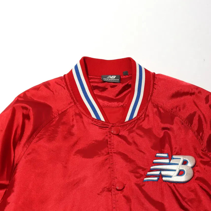 [BUNJANG] New Balance Satin Varsity Jacket (Size L) / NEWBALANCE 샤틴 바시티 점퍼 size L