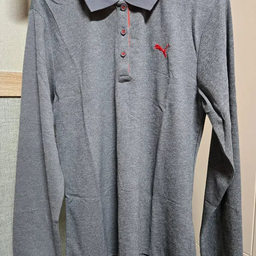 [BUNJANG] Puma Long Sleeve Polo Shirt / 푸마 긴팔 카라티 그레이