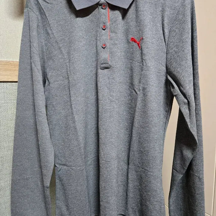 [BUNJANG] Puma Long Sleeve Polo Shirt / 푸마 긴팔 카라티 그레이