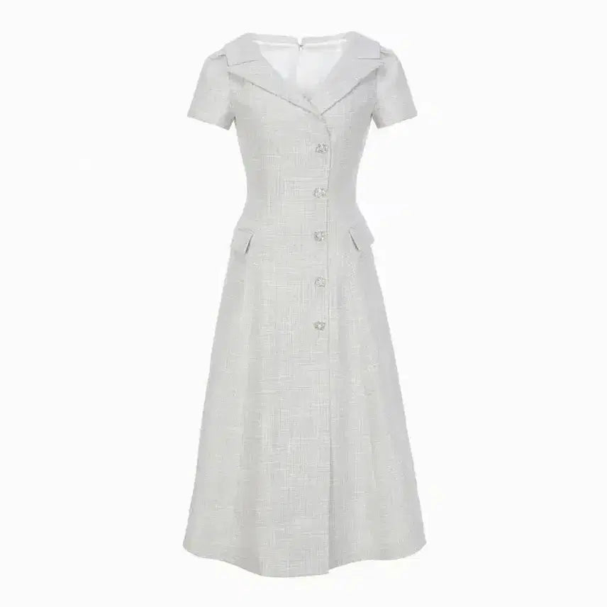 [BUNJANG] Gracewoo Anna Off-Shoulder Tweed Long Dress / 그레이스유 안나 오프숄더 원피스 2부드레스 하객룩 돌잔치 트위드 예복