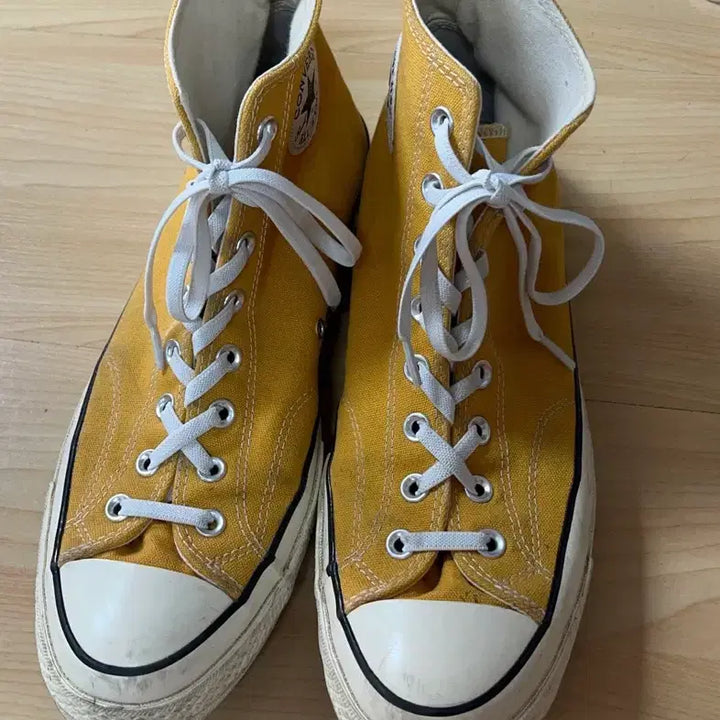 [BUNJANG] Converse Chuck Taylor 70s Yellow High Top Sneakers / 컨버스 척테일러 70s 옐로우 하이